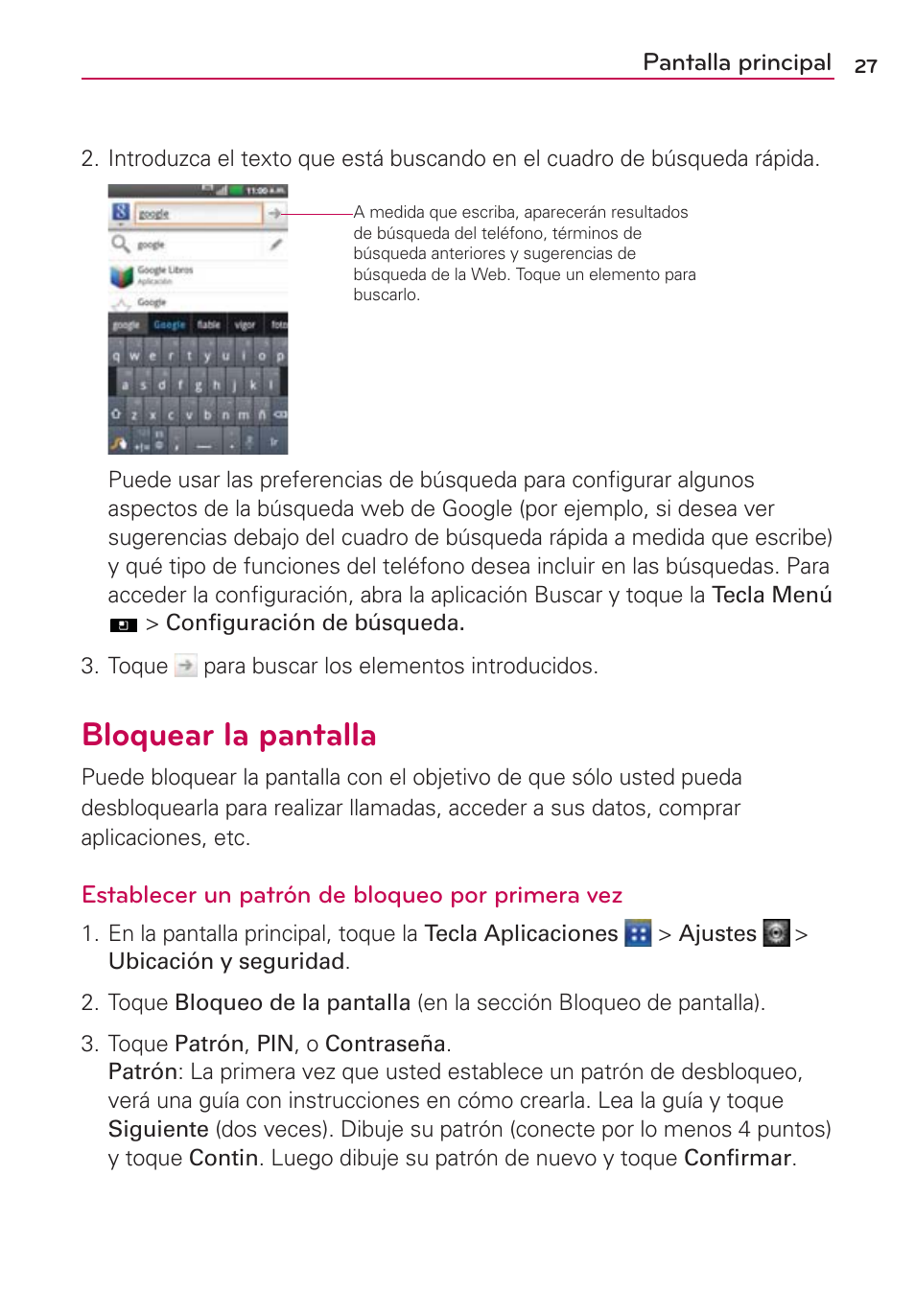 Bloquear la pantalla | LG AS695 User Manual | Page 171 / 300