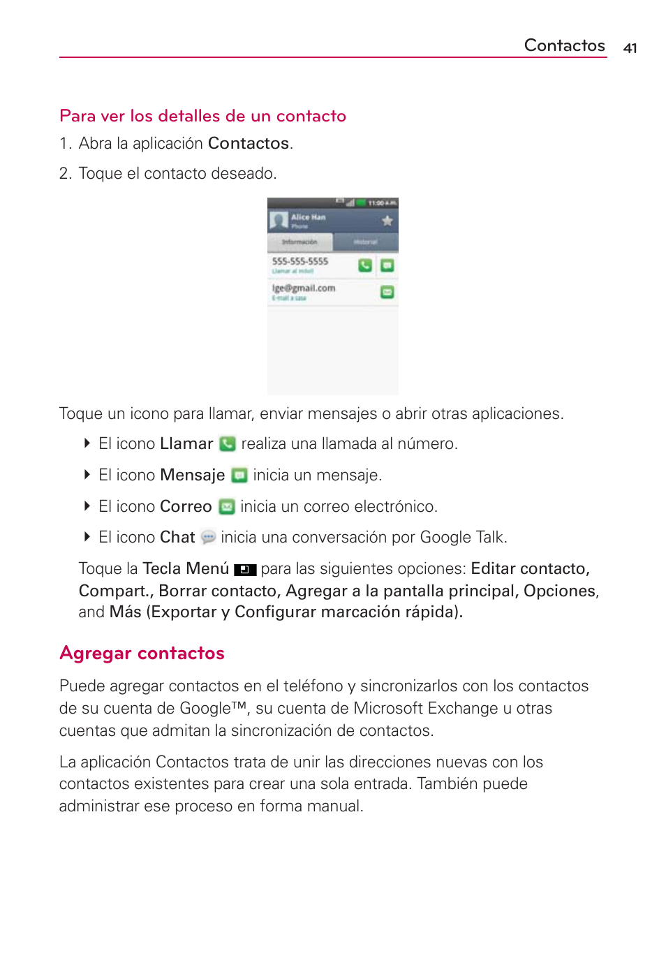 Agregar contactos | LG AS695 User Manual | Page 185 / 300