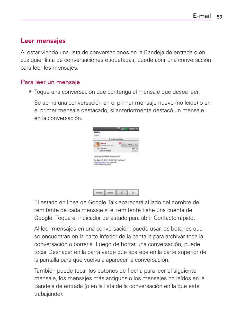 Leer mensajes | LG AS695 User Manual | Page 203 / 300