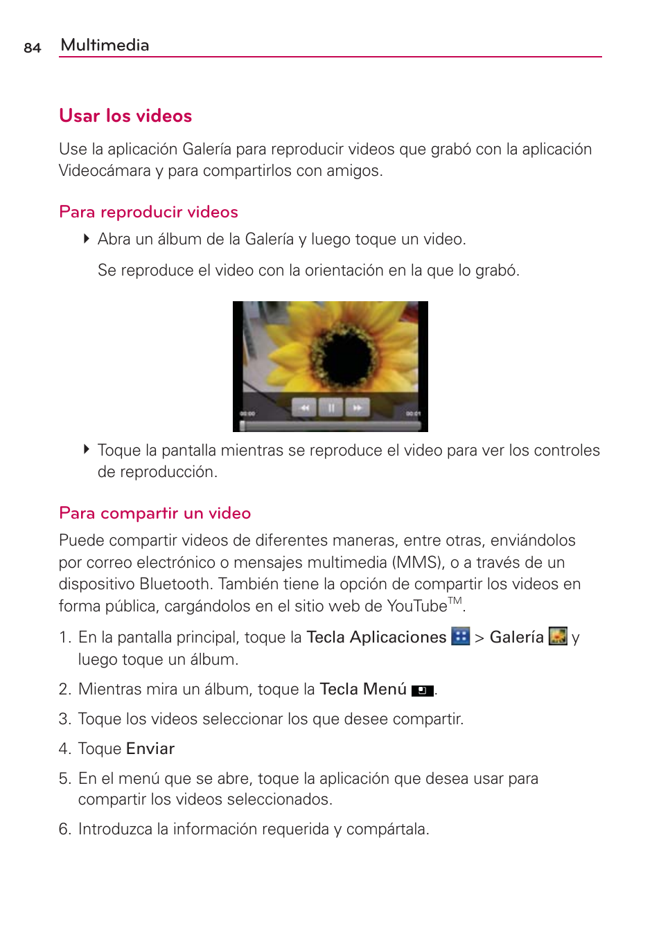 Usar los videos | LG AS695 User Manual | Page 228 / 300