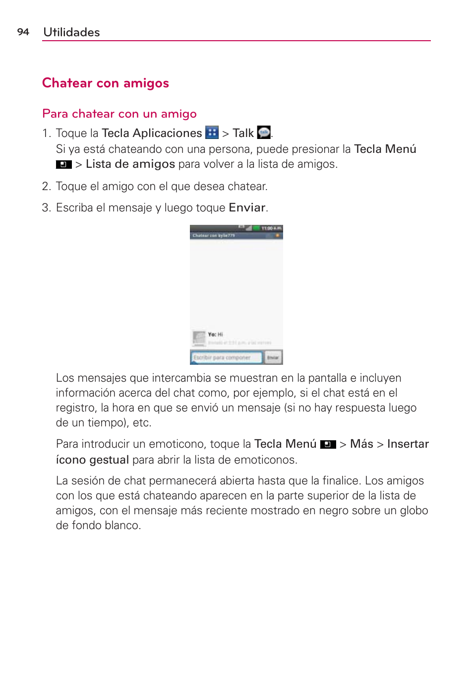 Chatear con amigos | LG AS695 User Manual | Page 238 / 300