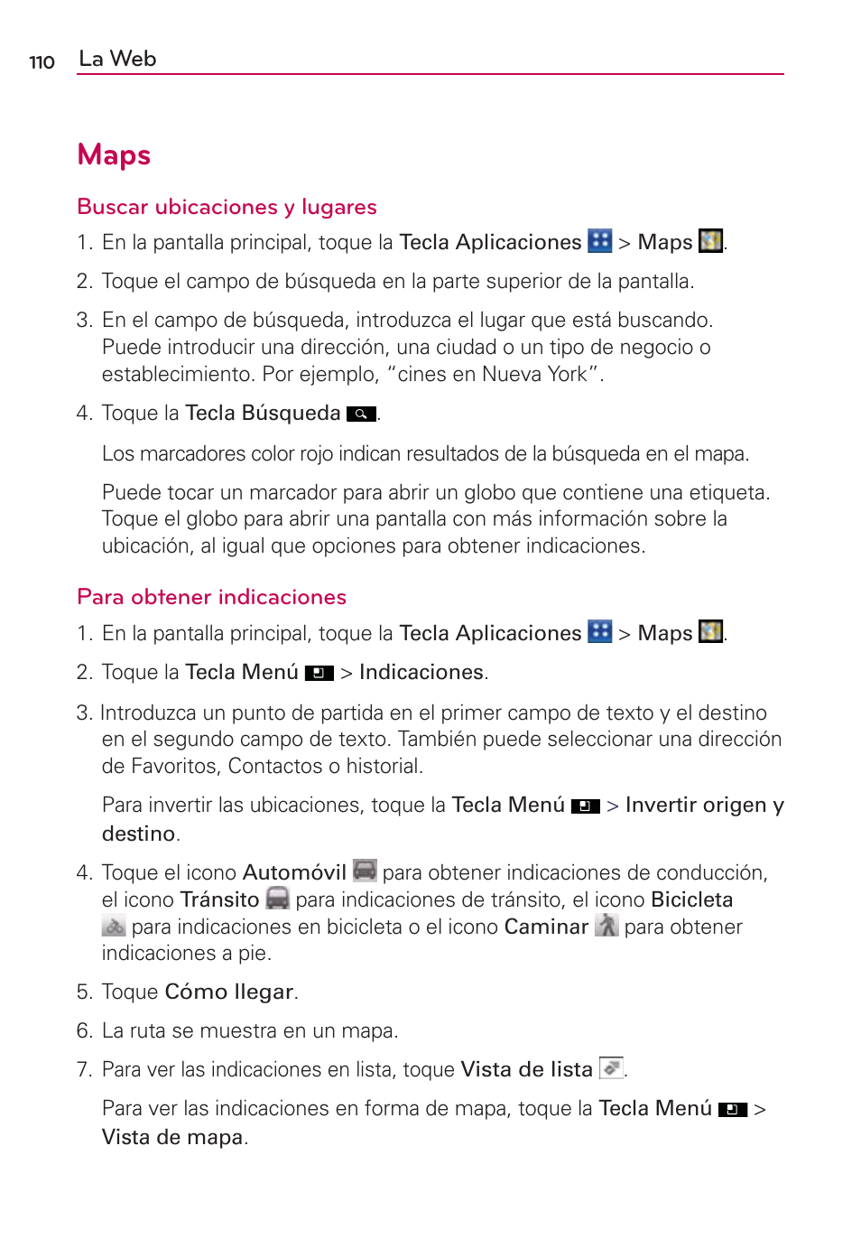 Maps | LG AS695 User Manual | Page 254 / 300