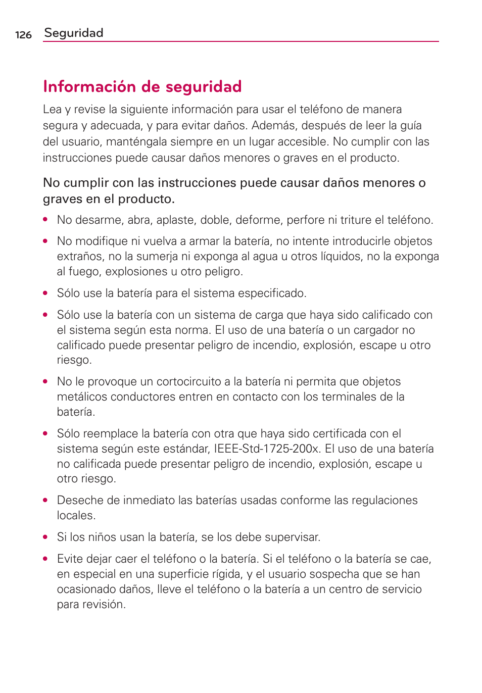 Información de seguridad, Seguridad | LG AS695 User Manual | Page 270 / 300