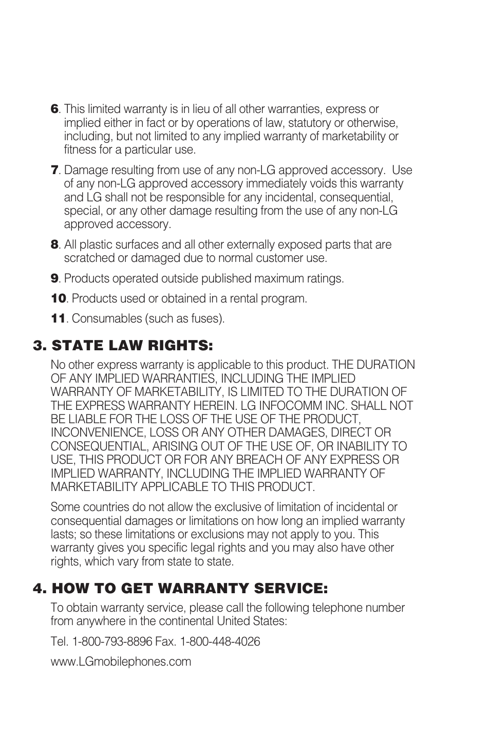 LG L1150 User Manual | Page 5 / 134