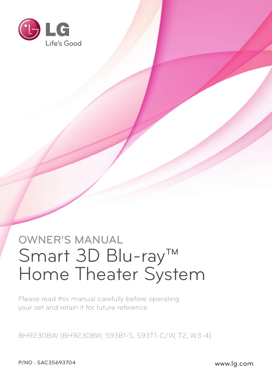 LG BH9230BW User Manual | 84 pages