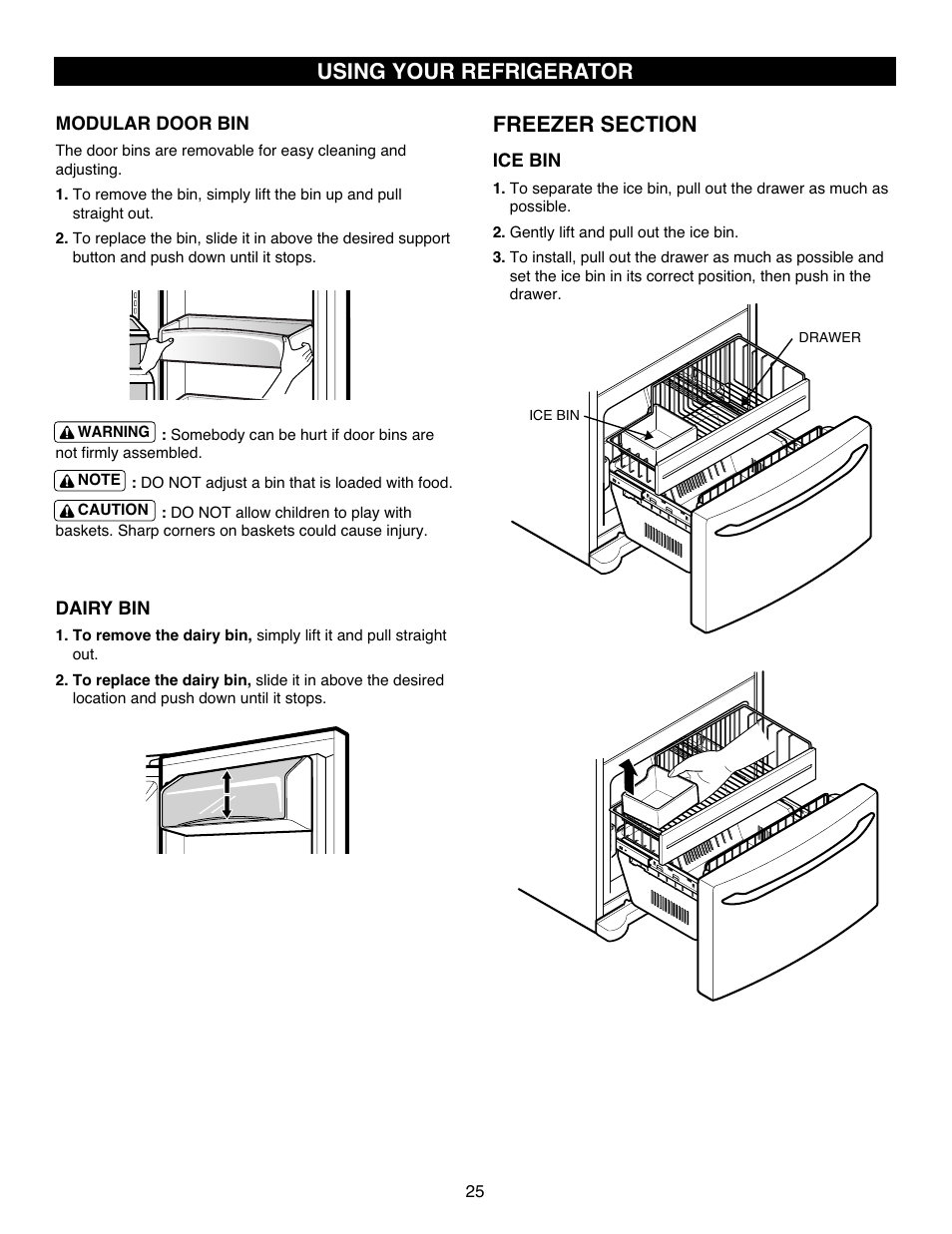 Using your refrigerator | LG LFC25770ST User Manual | Page 25 / 37