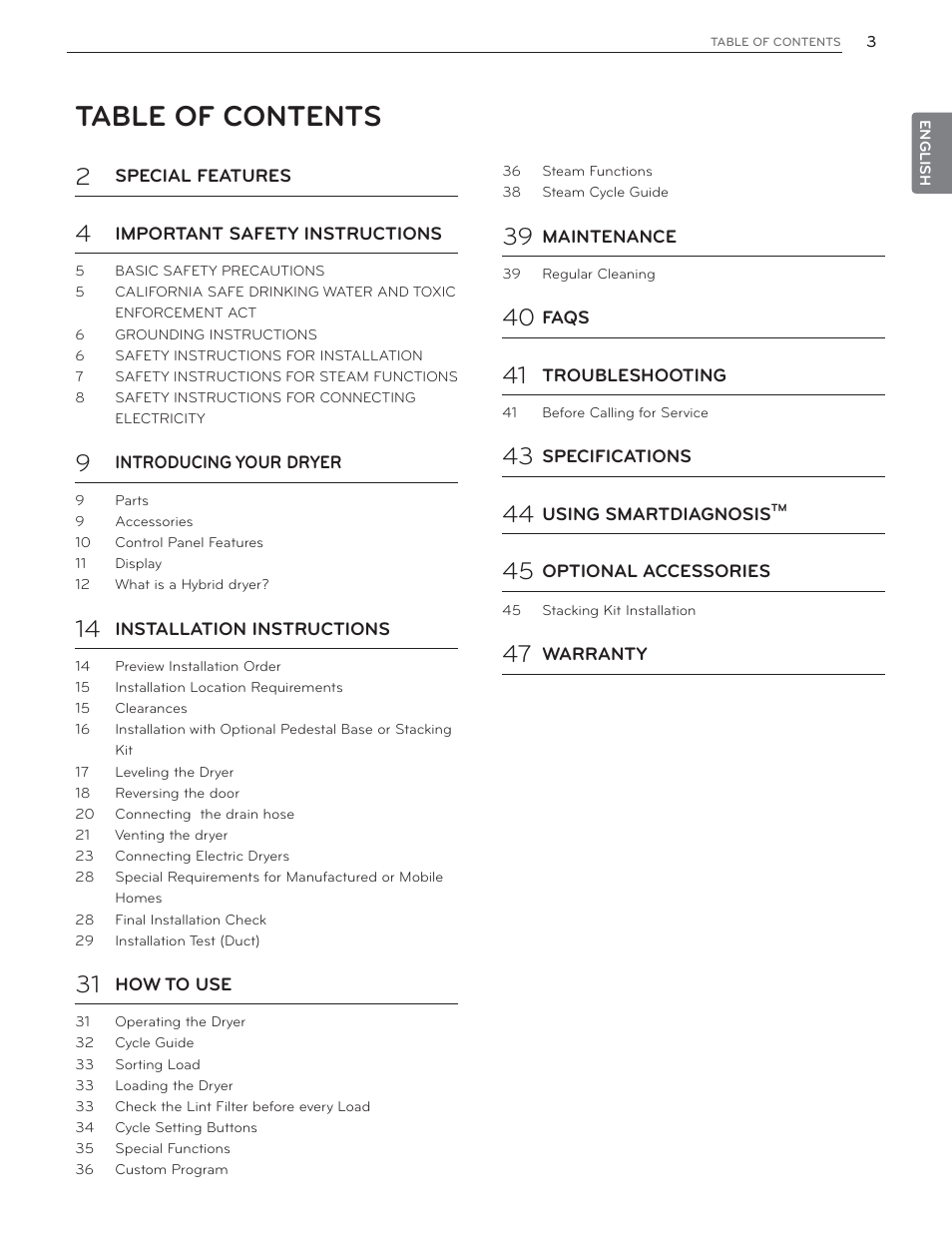 LG DLHX4072V User Manual | Page 3 / 100