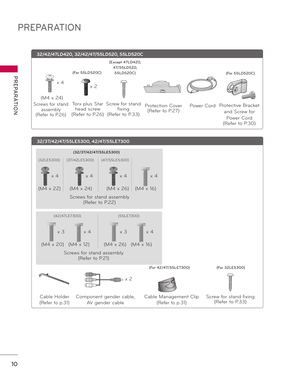 Preparation | LG 32LE5300 User Manual | Page 10 / 172