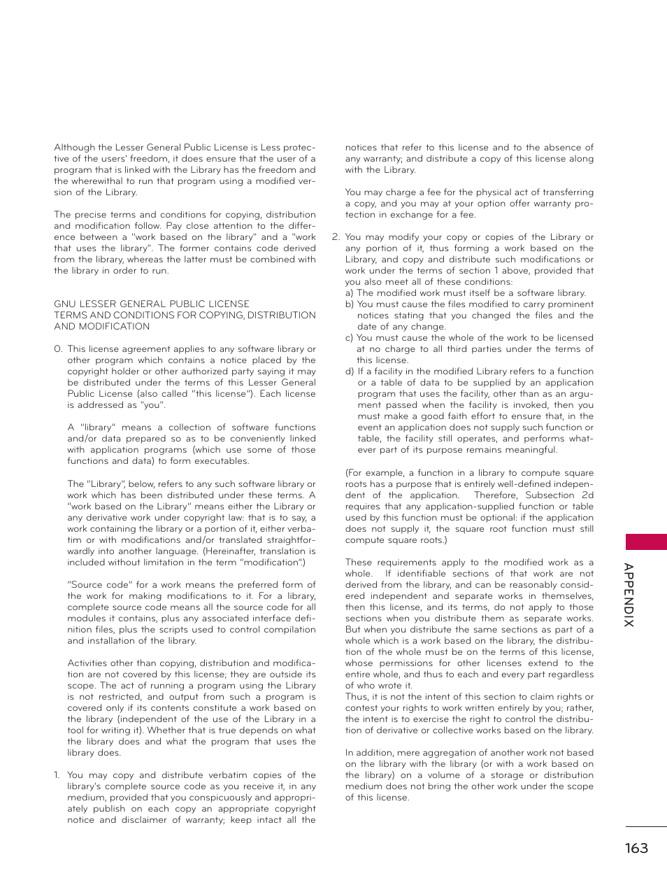 Ap p en d ix | LG 32LE5300 User Manual | Page 163 / 172