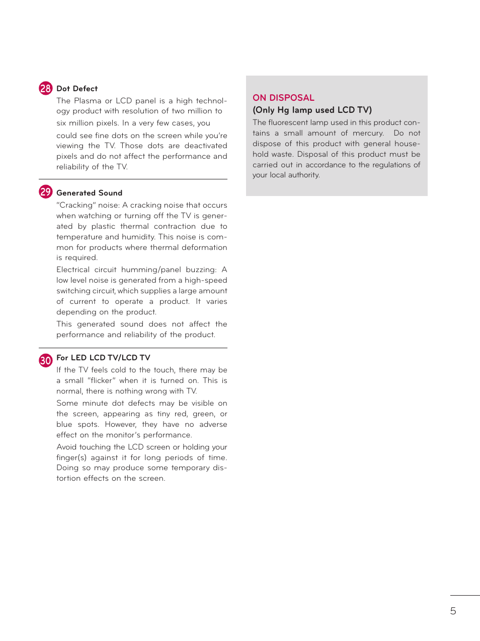 LG 32LE5300 User Manual | Page 5 / 172