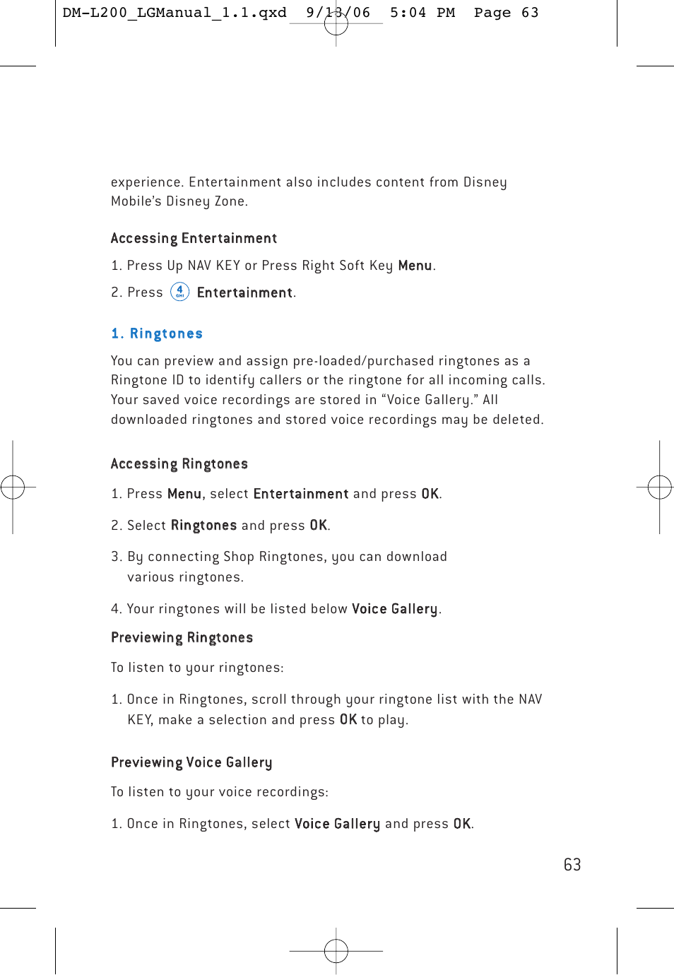 LG DML200 User Manual | Page 65 / 123
