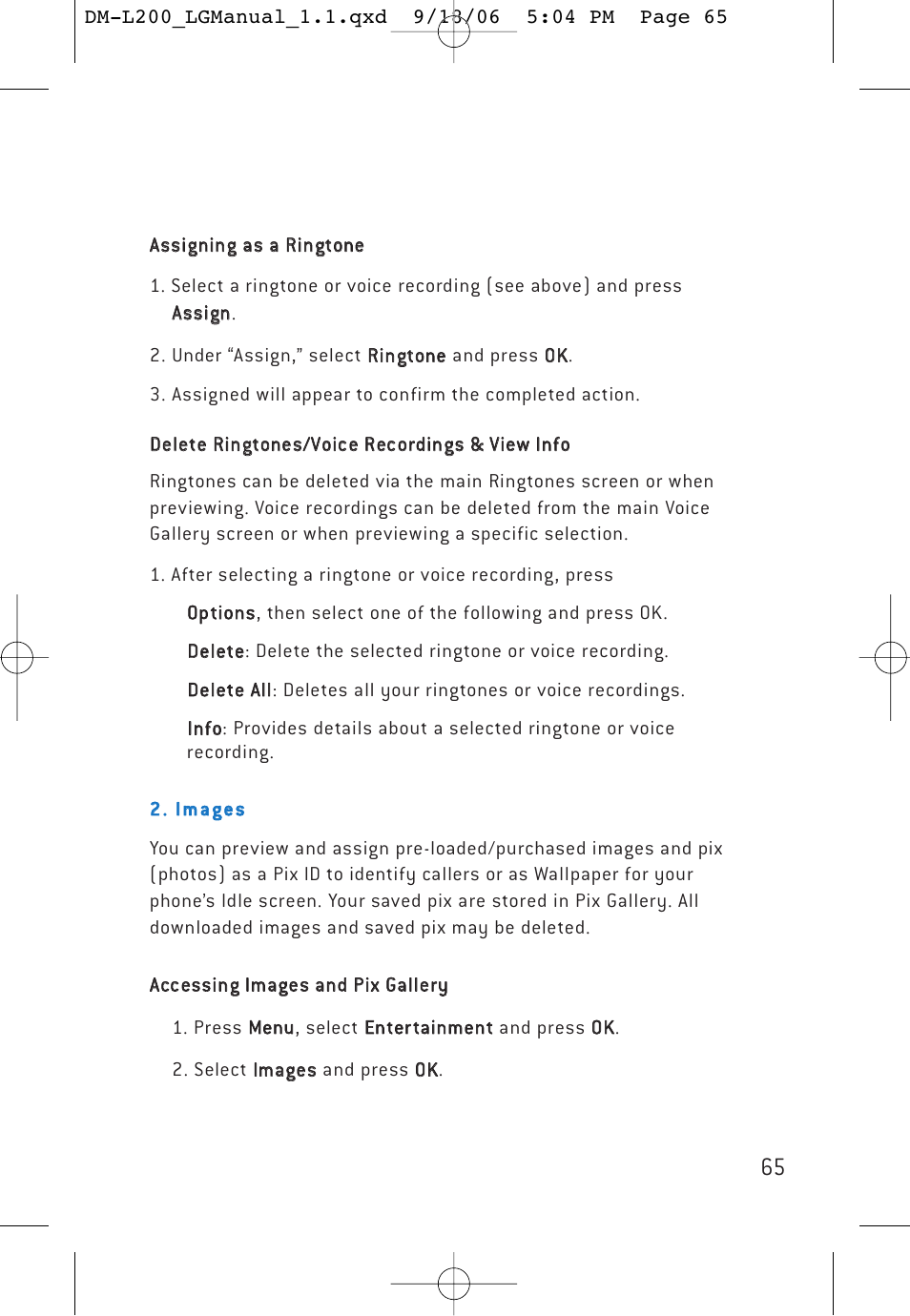 LG DML200 User Manual | Page 67 / 123