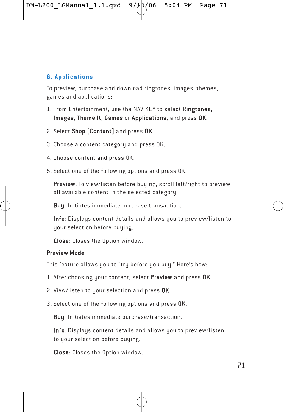 LG DML200 User Manual | Page 73 / 123