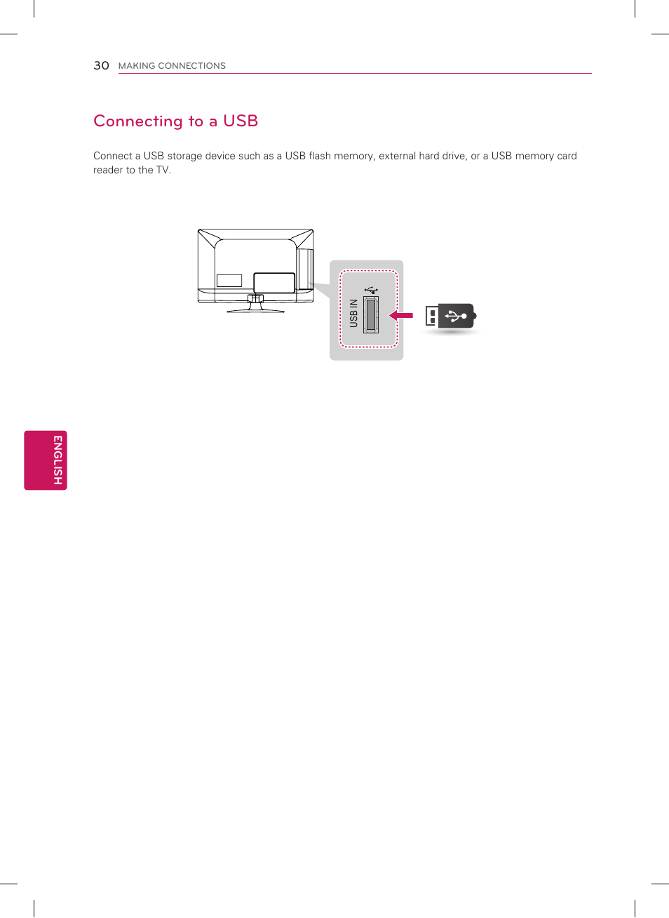 Connecting to a usb | LG 26LS3500 User Manual | Page 30 / 40