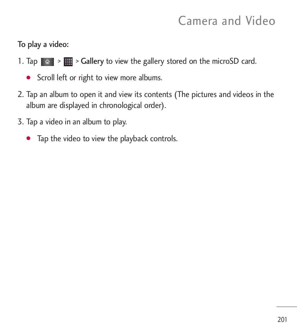 Camera and video | LG LGL85C User Manual | Page 203 / 490