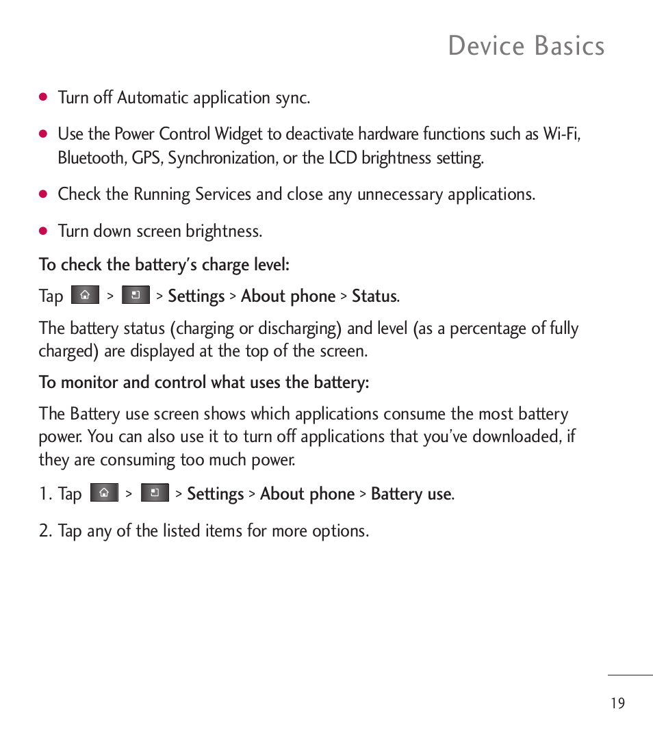 Device basics | LG LGL85C User Manual | Page 21 / 490