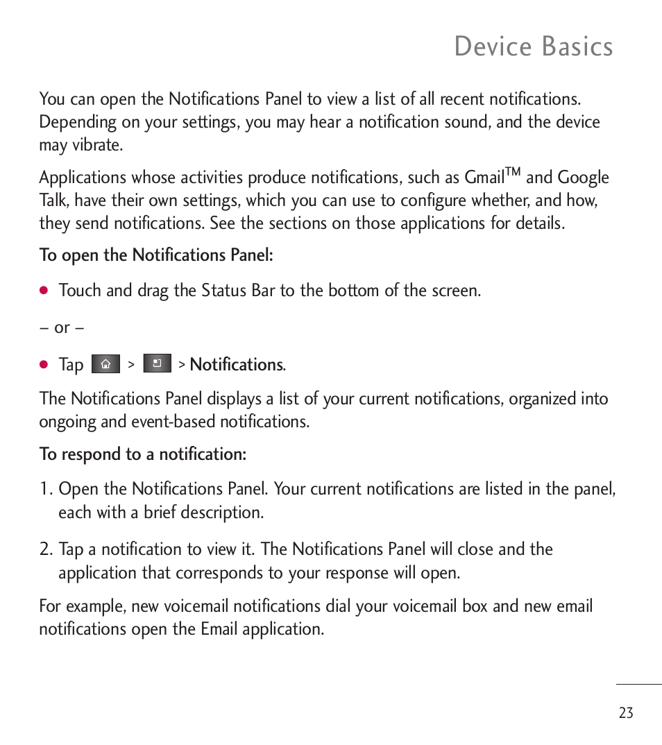 Device basics | LG LGL85C User Manual | Page 25 / 490