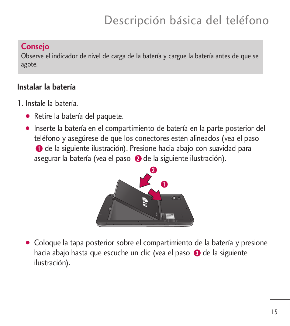 Descripción básica del teléfono | LG LGL85C User Manual | Page 254 / 490