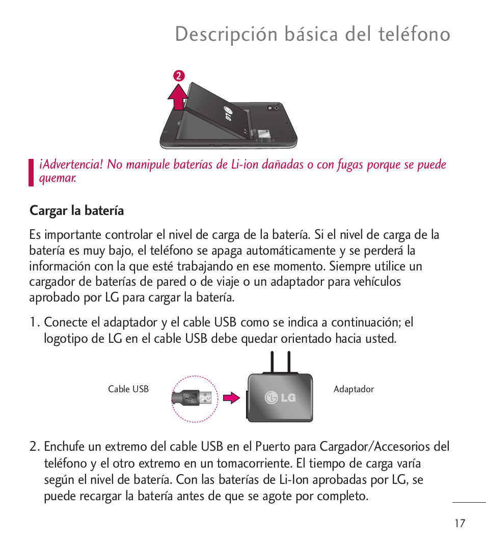 Descripción básica del teléfono | LG LGL85C User Manual | Page 256 / 490