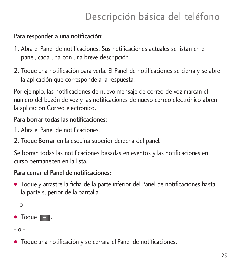 Descripción básica del teléfono | LG LGL85C User Manual | Page 264 / 490