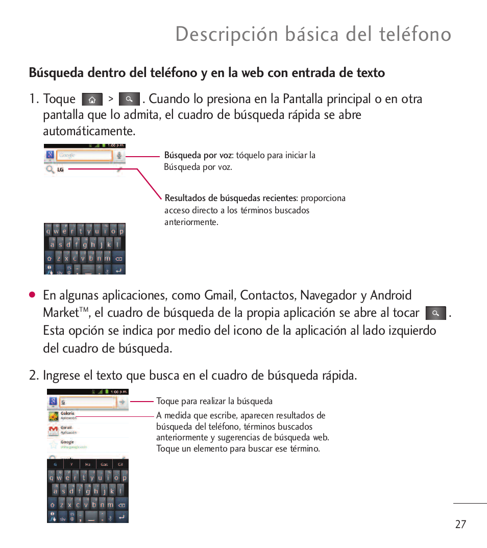 Descripción básica del teléfono | LG LGL85C User Manual | Page 266 / 490