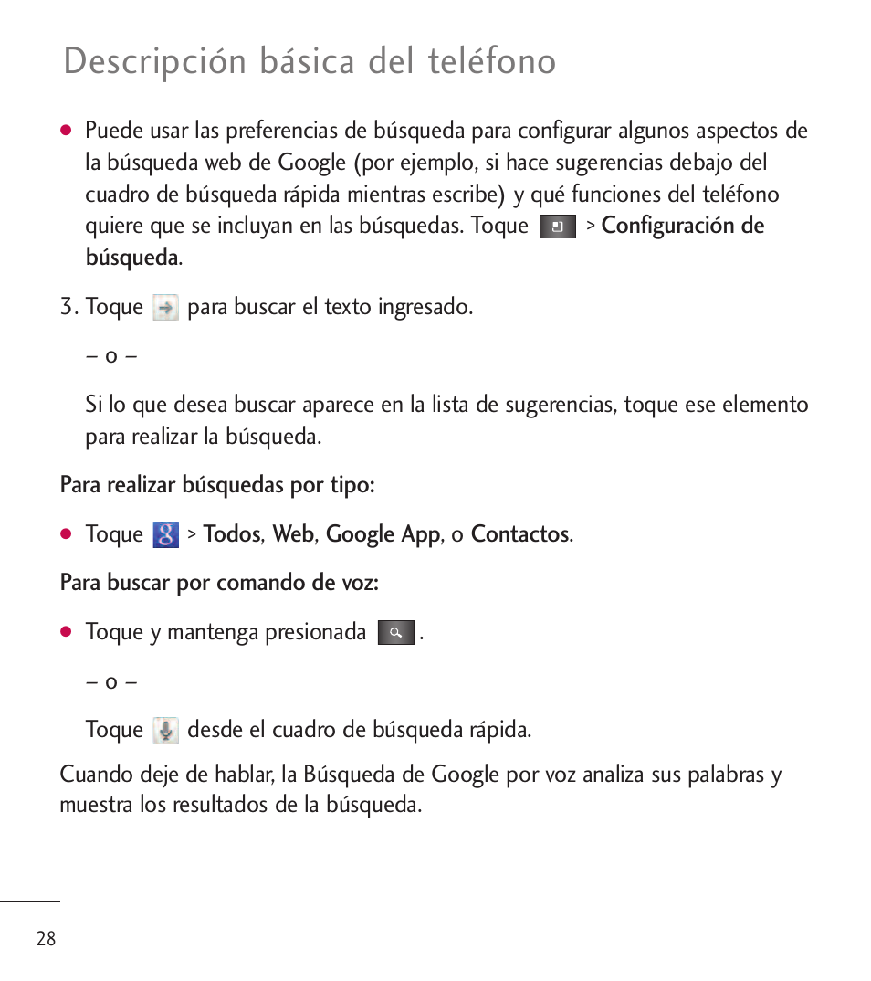 Descripción básica del teléfono | LG LGL85C User Manual | Page 267 / 490