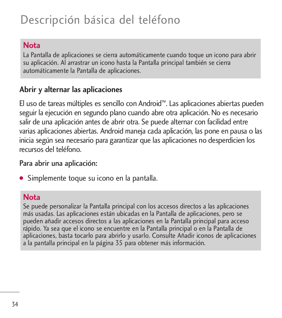 Descripción básica del teléfono | LG LGL85C User Manual | Page 273 / 490