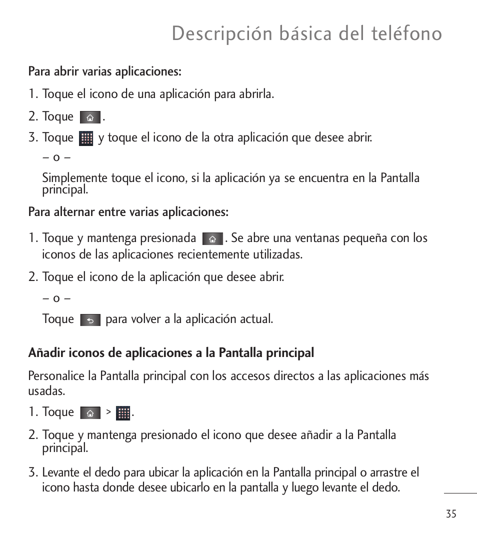 Descripción básica del teléfono | LG LGL85C User Manual | Page 274 / 490