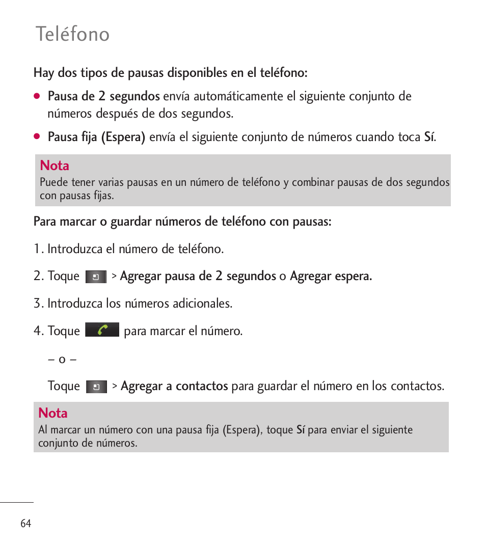 Teléfono | LG LGL85C User Manual | Page 303 / 490