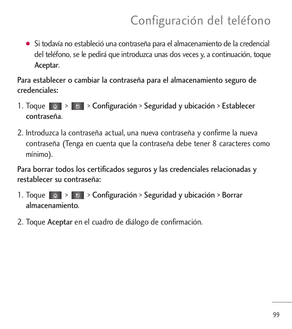 Configuración del teléfono | LG LGL85C User Manual | Page 338 / 490