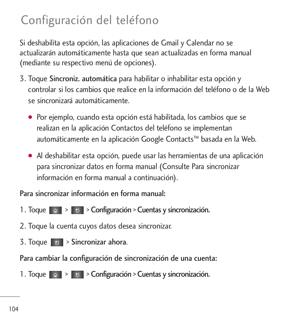 Configuración del teléfono | LG LGL85C User Manual | Page 343 / 490