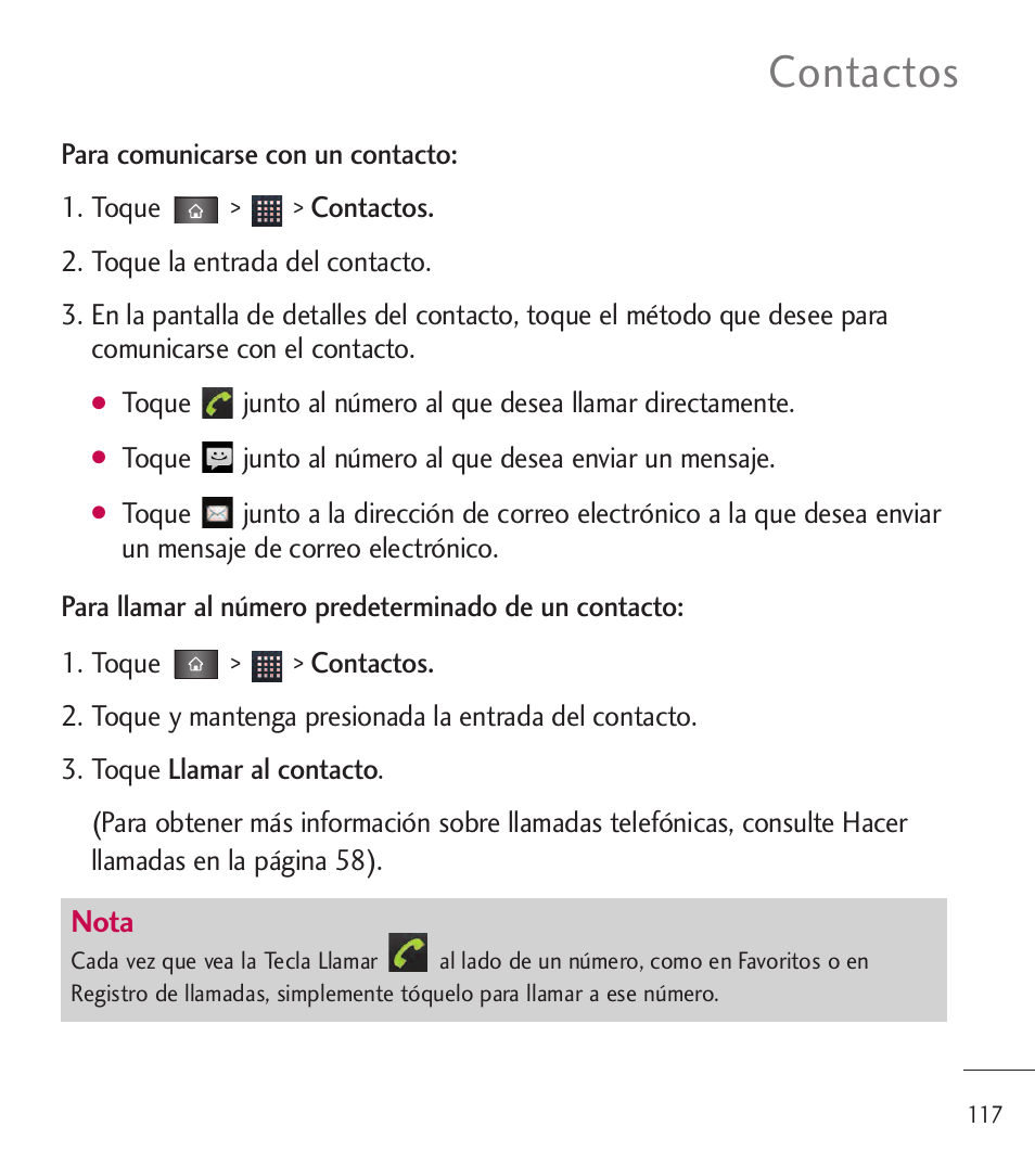 Contactos | LG LGL85C User Manual | Page 356 / 490