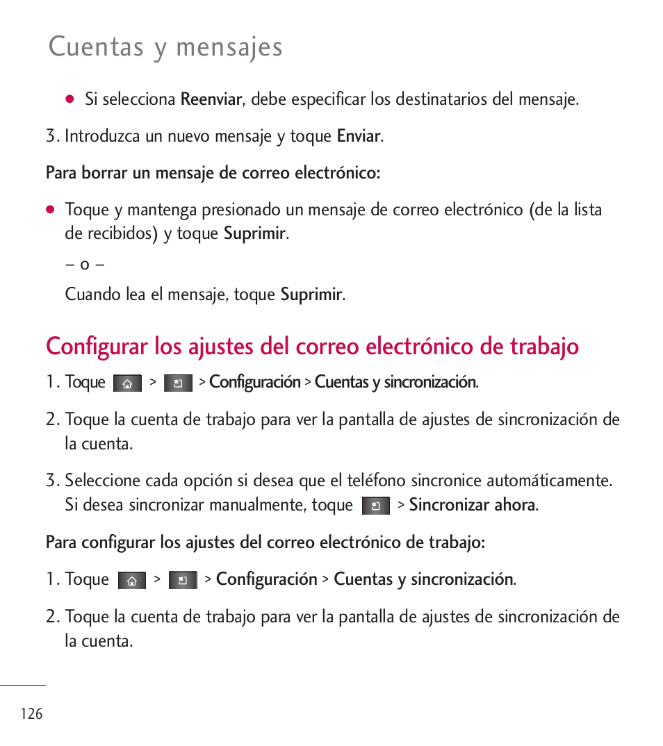 Cuentas y mensajes | LG LGL85C User Manual | Page 365 / 490