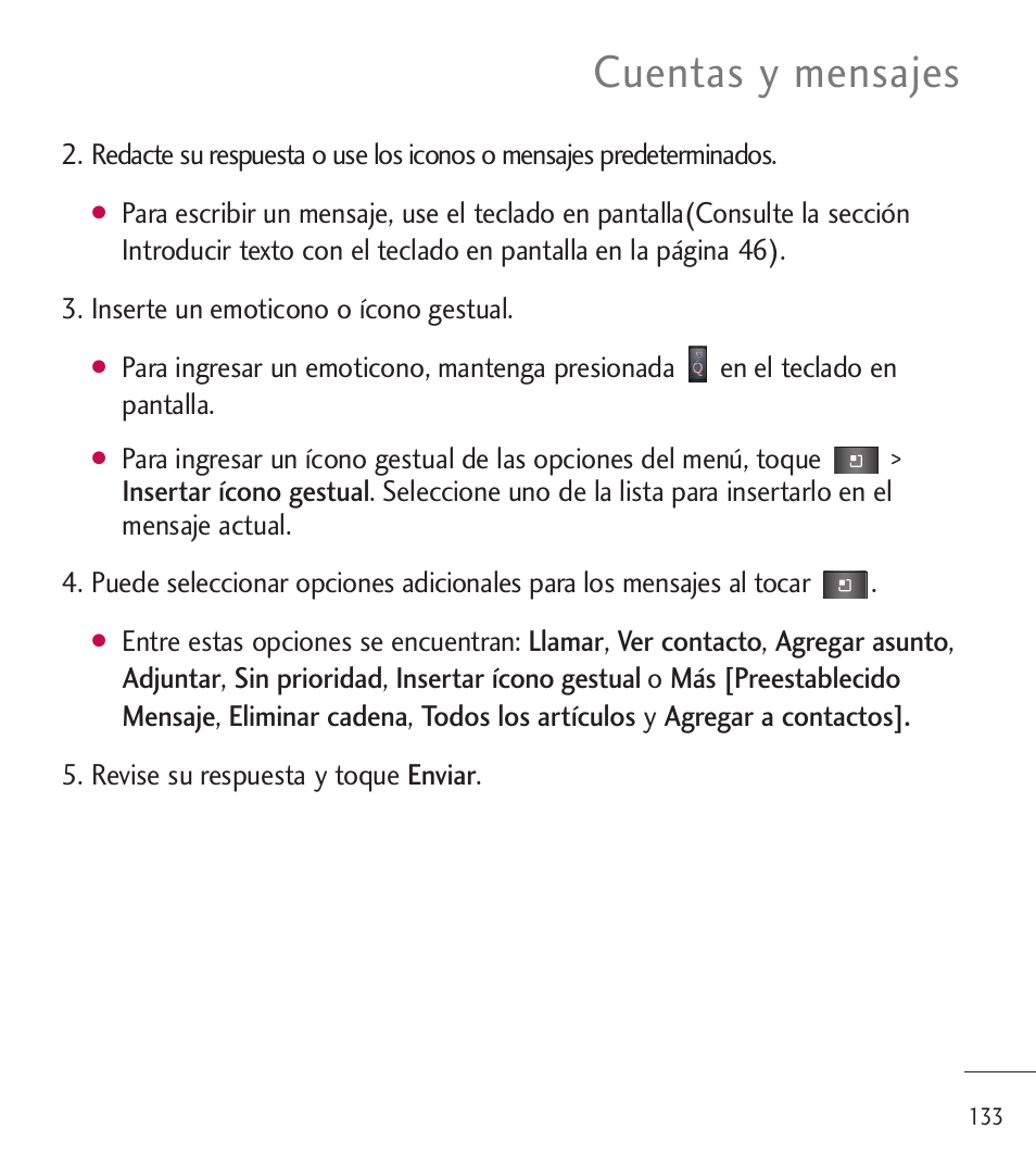 Cuentas y mensajes | LG LGL85C User Manual | Page 372 / 490