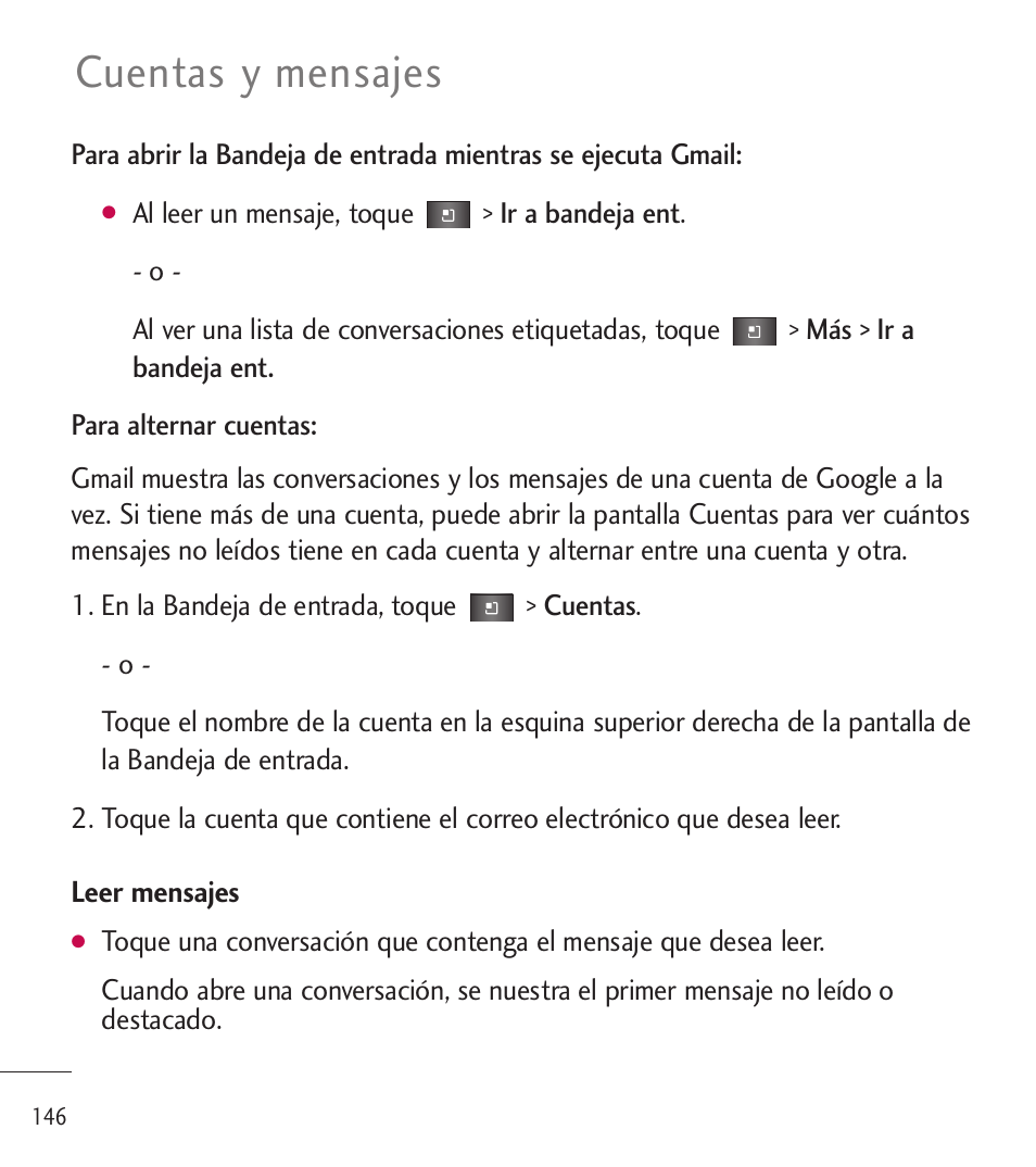 Cuentas y mensajes | LG LGL85C User Manual | Page 385 / 490