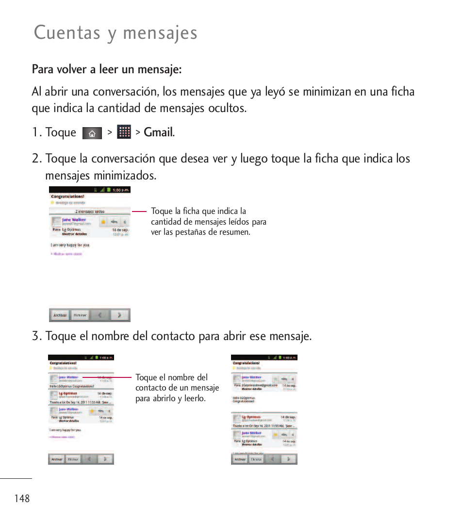 Cuentas y mensajes | LG LGL85C User Manual | Page 387 / 490