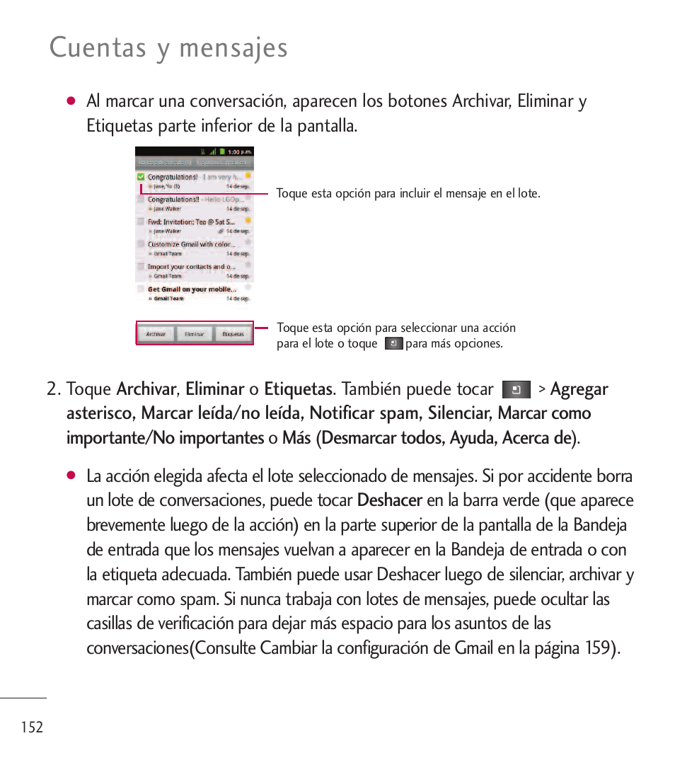 Cuentas y mensajes | LG LGL85C User Manual | Page 391 / 490