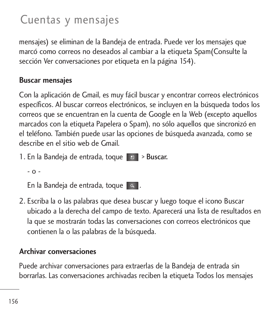 Cuentas y mensajes | LG LGL85C User Manual | Page 395 / 490