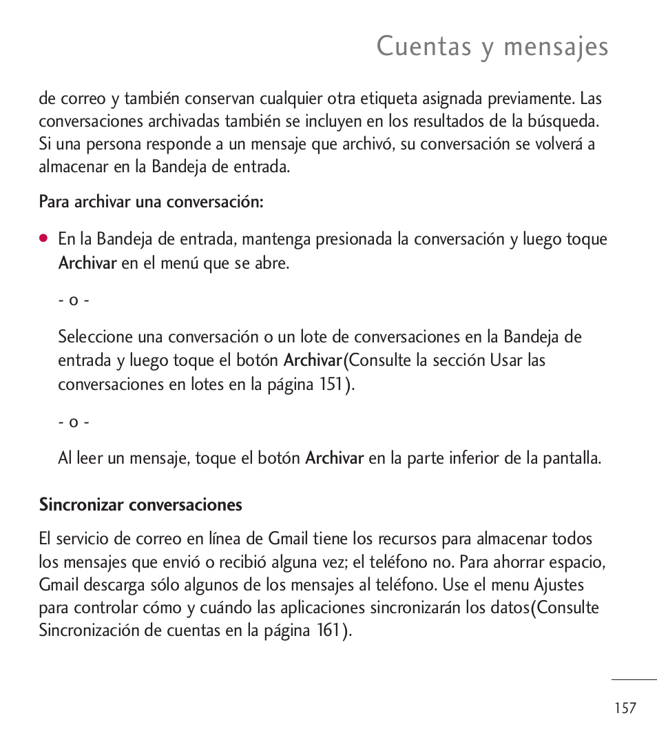 Cuentas y mensajes | LG LGL85C User Manual | Page 396 / 490