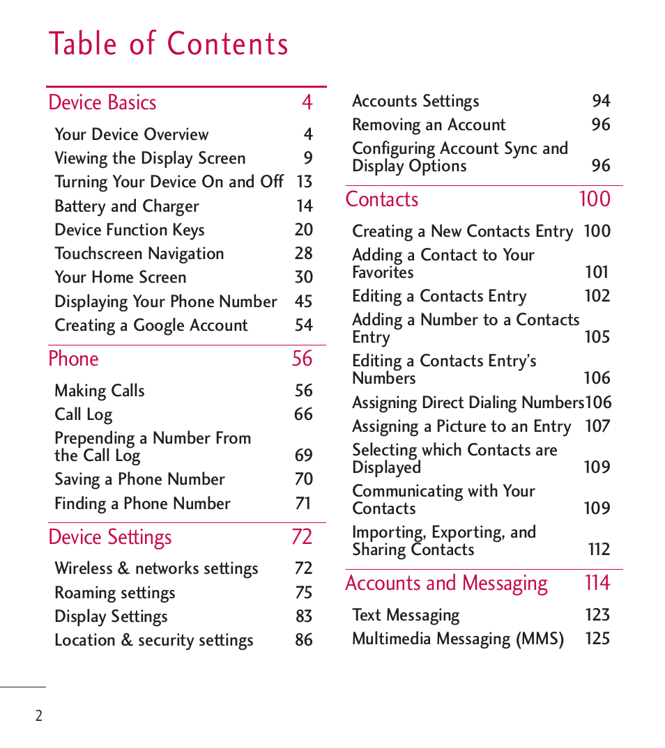 LG LGL85C User Manual | Page 4 / 490