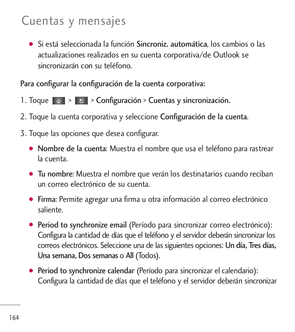 Cuentas y mensajes | LG LGL85C User Manual | Page 403 / 490