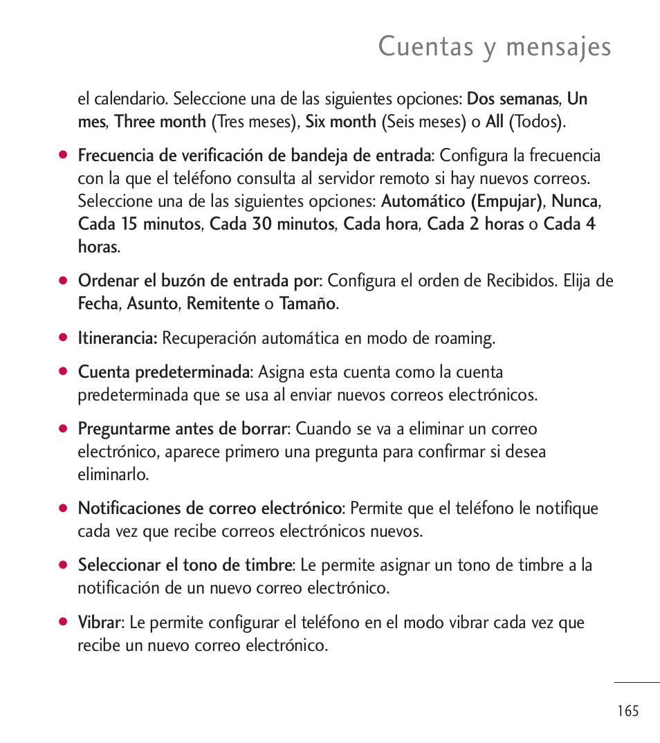 Cuentas y mensajes | LG LGL85C User Manual | Page 404 / 490