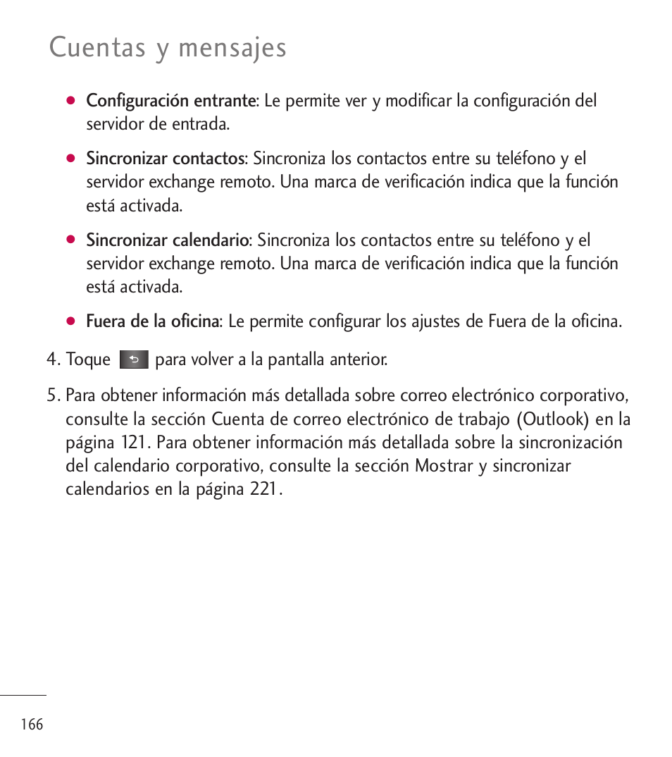 Cuentas y mensajes | LG LGL85C User Manual | Page 405 / 490