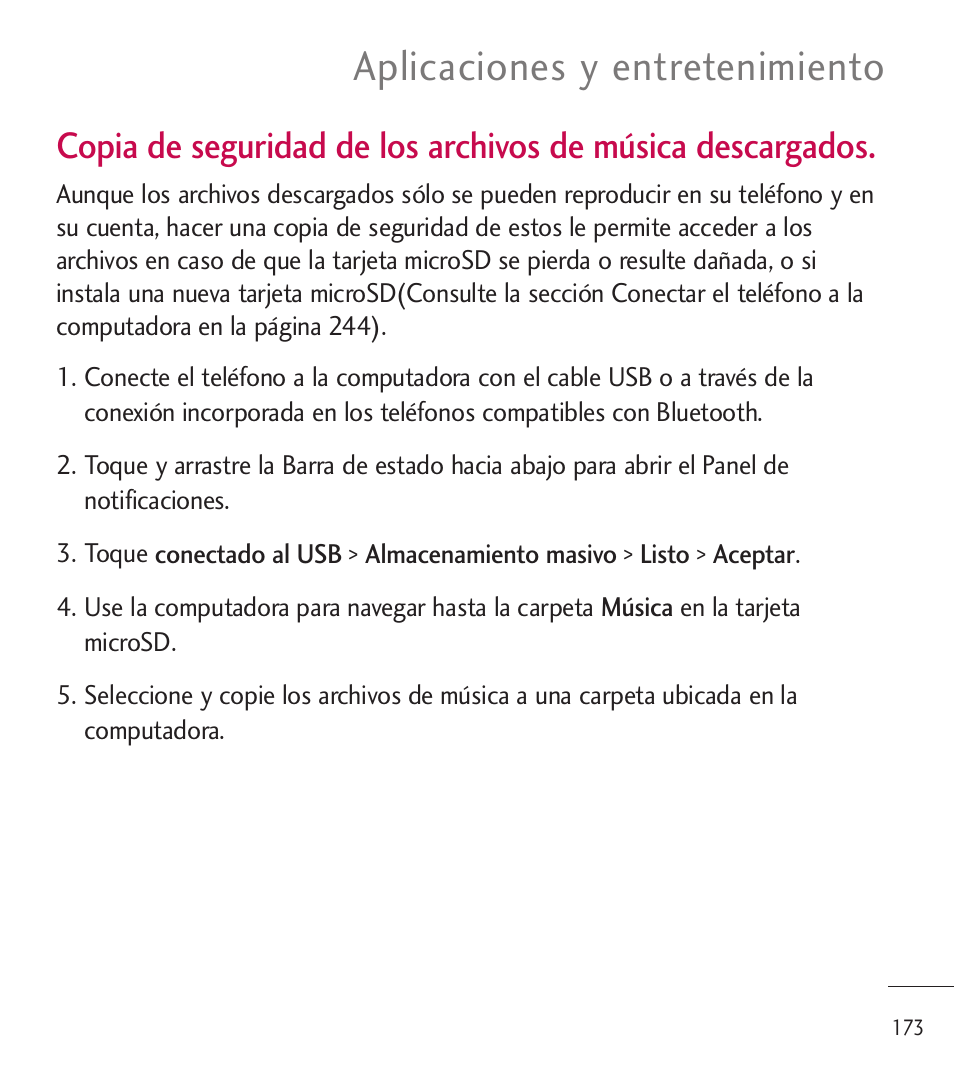 Aplicaciones y entretenimiento | LG LGL85C User Manual | Page 412 / 490