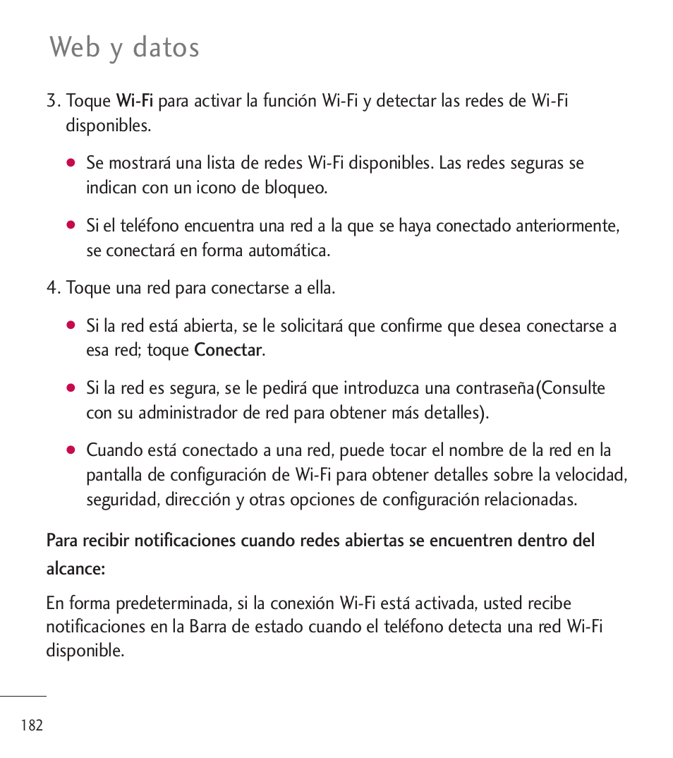 Web y datos | LG LGL85C User Manual | Page 421 / 490