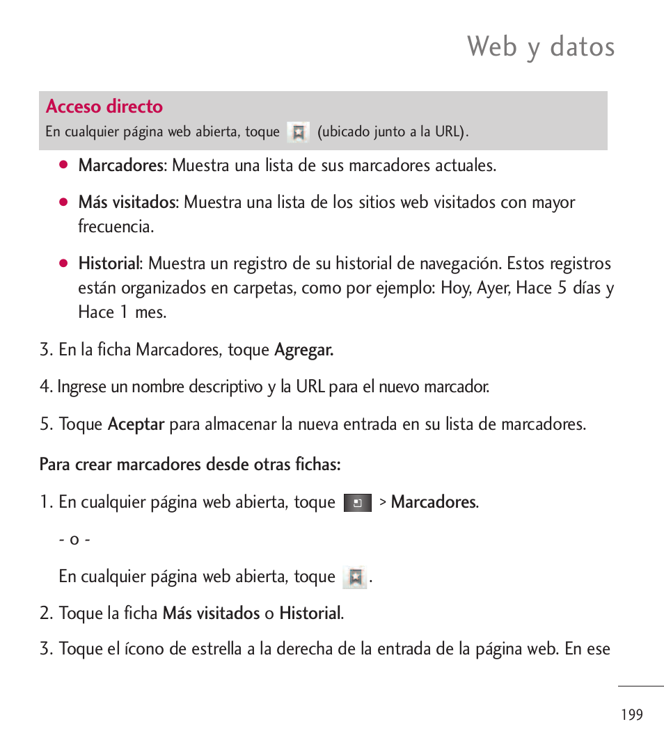 Web y datos | LG LGL85C User Manual | Page 438 / 490