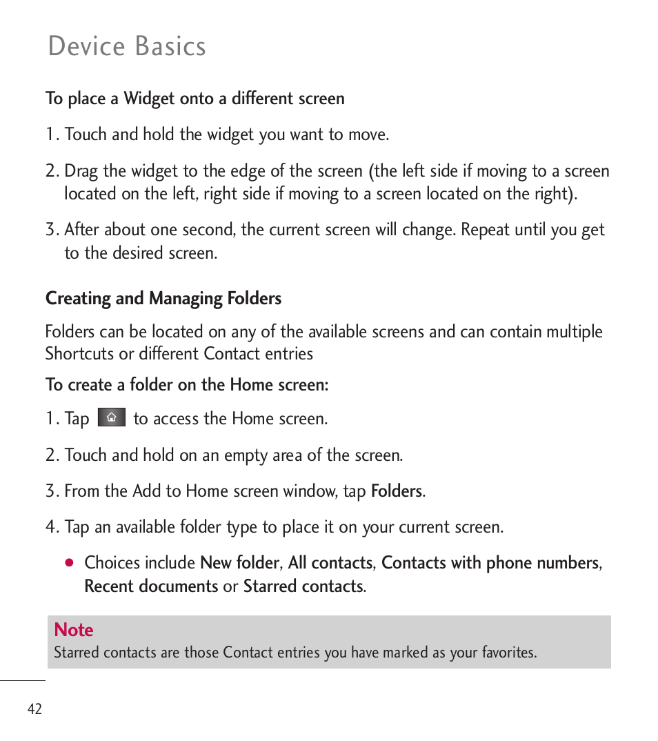 Device basics | LG LGL85C User Manual | Page 44 / 490