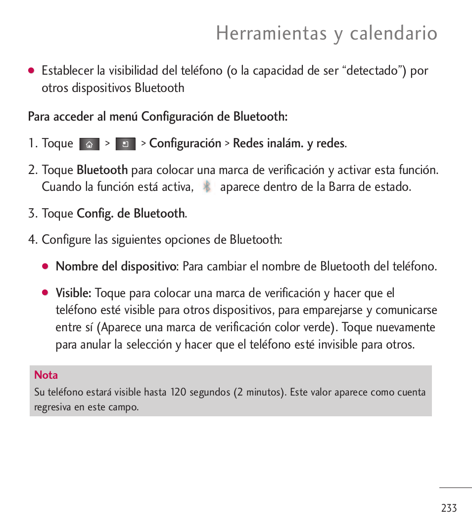 Herramientas y calendario | LG LGL85C User Manual | Page 472 / 490