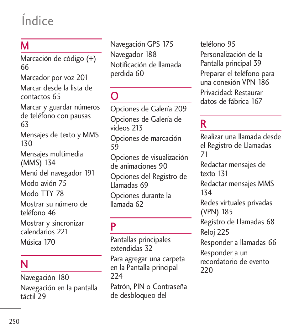 Índice | LG LGL85C User Manual | Page 489 / 490