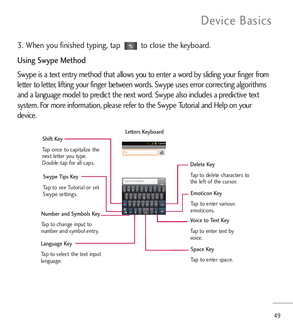 Device basics | LG LGL85C User Manual | Page 51 / 490